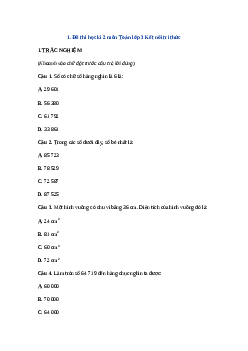 Đề thi cuối kì 2 lớp 3 môn Toán học kì II - đề 3 năm 2022 - 2023 | Kết nối tri thức (sách mới)