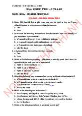 Civil Law Final Exam MCQs Case Study Analysis (Course TA) | Học viện Tòa án