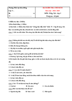 Đề thi học kì 2 môn Tiếng Việt lớp 5 năm học 2014-2015 trường Tiểu học Kim Đồng