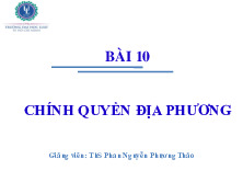 Bài giảng Bài 10: Chính quyền địa phương môn Luật Hiến pháp Việt Nam | Học viện Hành chính Quốc gia