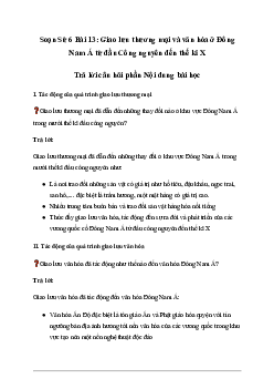 Giải Lịch sử lớp 6 Bài 13: Giao lưu thương mại và văn hóa ở Đông Nam Á từ đầu Công nguyên đến thế kỉ X - Chân Trời Sáng Tạo