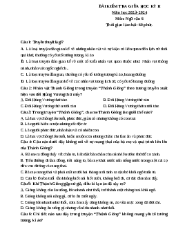 Đề thi giữa học kì 2 môn Ngữ văn 6 năm 2023 - 2024 sách Kết nối tri thức với cuộc sống | Đề 9