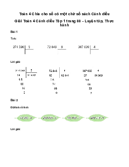 Giải Toán lớp 4 Bài 38: Chia cho số có một chữ số | Cánh diều