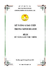 Kỹ năng làm việc nhóm - Tài liệu nâng cao môn Giao tiếp kinh doanh | Học viện Ngân hàng