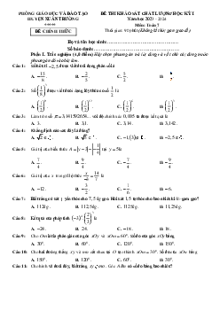 Đề học kì 1 Toán 7 năm 2023 – 2024 phòng GD&ĐT Xuân Trường – Nam Định