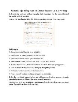 Giải Unit 2 Writing | Sách bài tập Tiếng Anh 11 Global Success