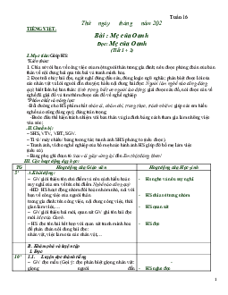 Giáo án Tiếng Việt 2 sách Chân trời sáng tạo Học kì 1| Tuần 16