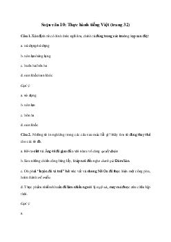 Soạn văn 10: Thực hành tiếng Việt trang 32 | Cánh diều