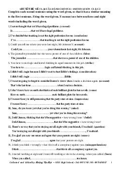 (284 câu ) chuyên đề viết lại câu dành cho FCE- Destination C1 & C2