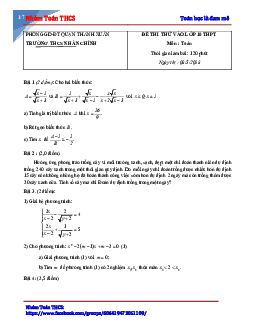 Đề thi thử vào lớp 10 môn Toán năm 2018 trường THCS Nhân Chính – Hà Nội