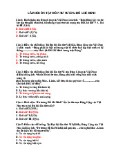 Ôn tập trắc nghiệm (có đáp án) - môn tư tưởng Hồ Chí Minh