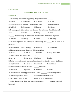 Tài liệu bồi dưỡng Tiếng Anh 10