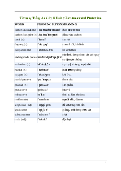 Giải Tiếng Anh 8 Unit 7: Từ vựng | Kết nối tri thức