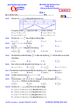 Bộ đề ôn tập thi THPTQG 2019 môn Toán có lời giải chi tiết – Nguyễn Chiến