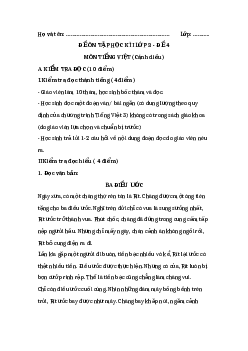 Đề thi học kì 1 lớp 3 môn Tiếng Việt sách Cánh diều - Đề 4