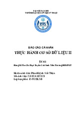 Đăng Kí Tín Chỉ Trực Tuyến Của Sinh Viên Trường ĐHSPKT | Báo cáo cá nhân Cơ sở dữ liệu II