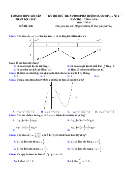 Đề thi thử Toán THPTQG 2020 lần 1 trường chuyên Phan Bội Châu – Nghệ An