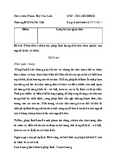 Đề bài: Phân tích vai trò của pháp luật trong việc bảo đảm quyền conngười tự do cá nhân môn Luật kinh tế | Trường đại học Mở Hà Nội
