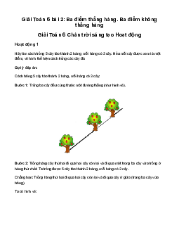 Giải Toán 6 Bài 2: Ba điểm thẳng hàng. Ba điểm không thẳng hàng sách Chân Trời Sáng Tạo