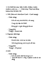 Đề cương ôn tập môn Mạng máy tính