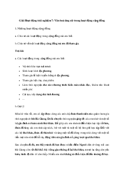 Giải Hoạt động trải nghiệm 7: Văn hoá ứng xử trong hoạt động cộng đồng | Cánh diều