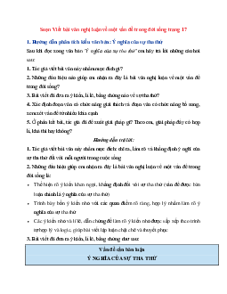 Soạn Viết bài văn nghị luận về một vấn đề trong đời sống trang 17 | Ngữ Văn 7 Chân Trời Sáng Tạo tập 2