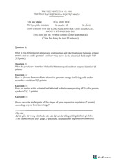 Đề thi hết môn học kì 1 Hóa sinh học năm học 2025-2026  - trường đại học Khoa học tự nhiên – Đại học quốc gia hà nội