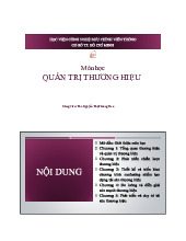 Bài giảng thuyết trình môn Quản trị thương hiệu | Học viện Công Nghệ Bưu Chính Viễn Thông