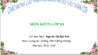 Giáo án điện tử Khoa học tự nhiên 8 Bài 4 Cánh diều: Mol và tỉ khối của chất khí