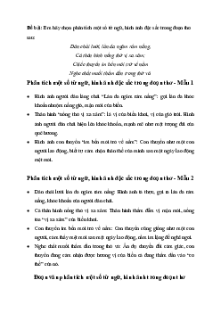 Phân tích một số từ ngữ, hình ảnh đặc sắc trong đoạn thơ Dân chài lưới, làn da ngăm rám nắng | Văn mẫu 7 Kết nối tri thức