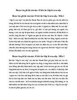Văn mẫu lớp 7: Đoạn văn ghi lại cảm xúc về bài thơ Gặp lá cơm nếp của Thanh Thảo | Kết nối tri thức