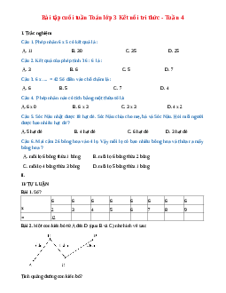 Phiếu bài tập cuối tuần lớp 3 môn Toán - Tuần 4 (cơ bản) | Kết nối tri thức