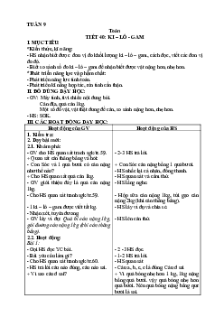 Giáo án Toán 2 sách Kết nối tri thức với cuộc sống (Cả năm) | Tuần 9