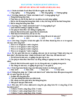 Trắc nghiệm Sử 8 Bài 16: Liên Xô xây dựng chủ nghĩa xã hội 1921-1941 (có đáp án)