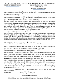 Đề thi HSG Toán 12 lần 2 năm 2019 – 2020 trường THPT Đồng Đậu – Vĩnh Phúc