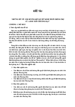 Bài thảo luận: “nghiên cứu các yếu tố ảnh hưởng đến quyết định thuê phòng trọ của sinh viên đại học Thương Mại ”
