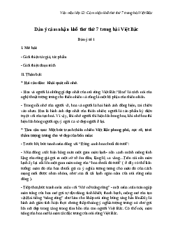 Cảm nhận khổ thơ thứ 7 trong bài Việt Bắc hay nhất | Văn mẫu lớp 12