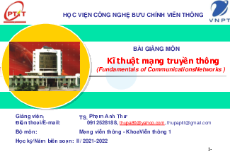 Slide bài giảng môn Kỹ thuật mạng truyền thông nội dung chương 3 phần 1: Chức năng và hoạt động lớp mạng