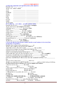 Chuyên đề 13: COMPARISION Tiếng Anh 9 (có lời giải)