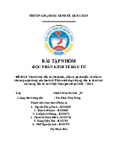 Phân Tích Đầu Tư Tại Việt Nam 2018-2022 | Môn Kinh tế đầu tư - Đại học Kinh Tế Quốc Dân