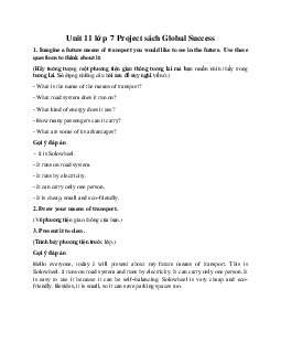 Unit 11 lớp 7 Project sách Global Success