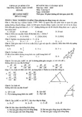 Đề cuối học kì 2 Toán 8 năm 2024 – 2025 trường THCS An Lạc – TP HCM