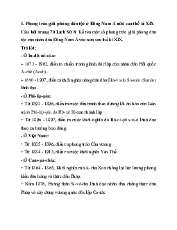 Giải SGK Lịch sử 8 bài 18: Đông Nam Á | Chân trời sáng tạo