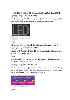 Giải Tin 10 Bài 6: Dữ liệu âm thanh và hình ảnh KNTT