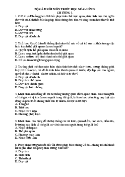 Bộ câu hỏi trắc nghiệm môn Triết học Mac-Lenin | Đại học Gia Định