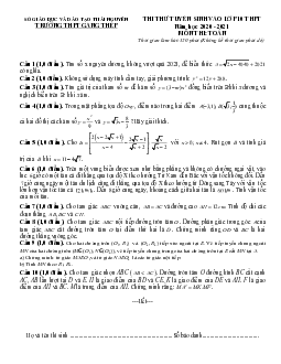 Đề thi thử vào 10 năm 2020 – 2021 môn Toán trường Gang Thép – Thái Nguyên