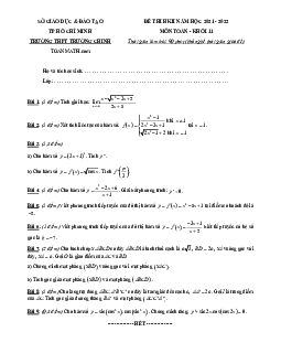 Đề thi học kỳ 2 Toán 11 năm 2021 – 2022 trường THPT Trường Chinh – TP HCM