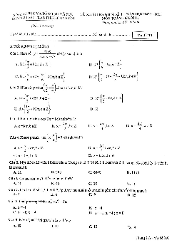 Đề kiểm tra giữa kì 1 Toán 11 năm 2020 – 2021 trường THPT Trần Phú – Hà Nội
