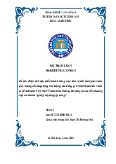 hân tích đặc điểm khách hàng mục tiêu và đối thủ cạnh tranh ảnh hưởng đến hoạt động marketing của Công ty TNHH Bảo hiểm Nhân thọ Prudential Việt Nam? | Bài thảo luận marketing căn bản