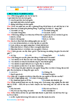 Đề kiểm tra cuối HK1 Lịch Sử 10 Kết nối tri thức-Đề 7(Có đáp án)
